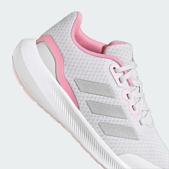 NWT adidas Girl's RunFalcon 3.0 Dash Grey/Silver Metallic/Bliss Pink 3 M - Picture 3 of 6